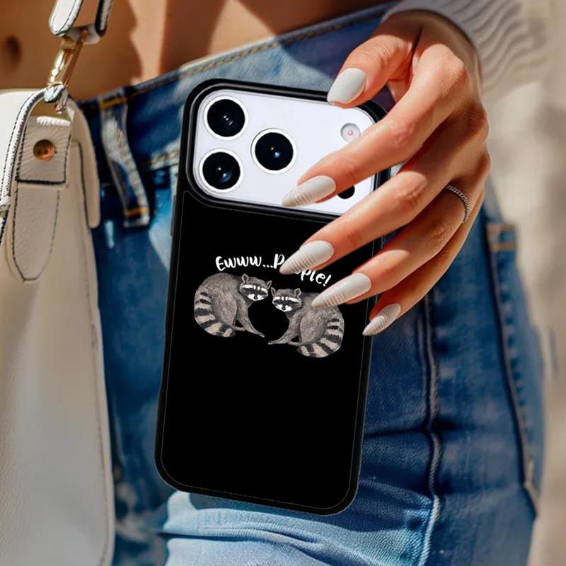 Cartoon Raccoon Kawaii Phone Case For iPhone 17 Air 14 15 13 12 Max Cover For Apple 14 15 16 16e 11 Pro Max Plus Coque