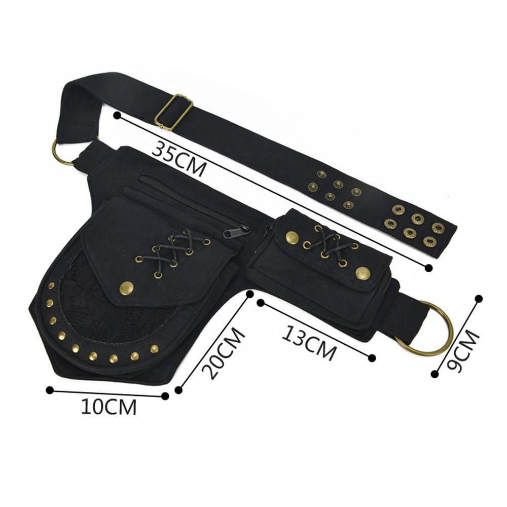 Fashion Cotton Belt Waist Packs Adjustable Strap Multi-functional Phone Pouch Vintage Travel Crossbody Bag Outdoor