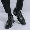 Men's shoes large size new leather shoes fashion men's business dress shoes trend British style retro lace-up leather shoes