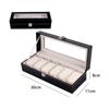 2/3/6/12 Slots Leather Watch Black Box Case Display Organizer Storage Tray for Men & Women