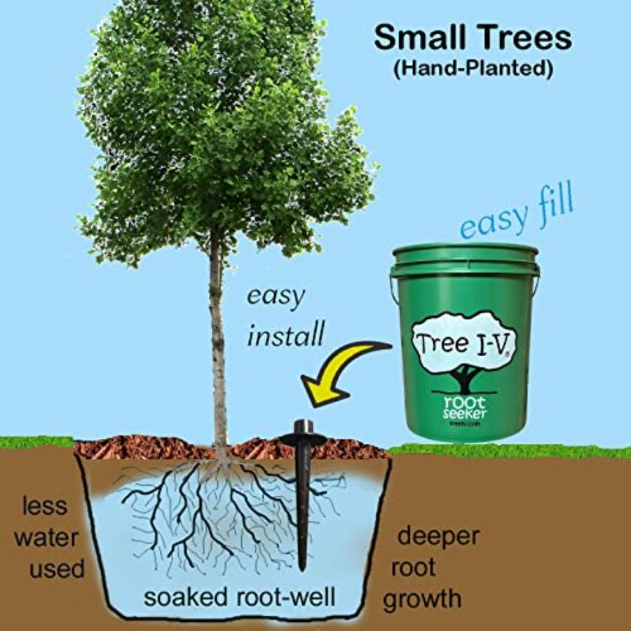 Tree I-V 6-Pk Original Base Root Feeder Watering System - Durable Self-Supported 5-Gal Reservoir with No-Hands Filling - Water