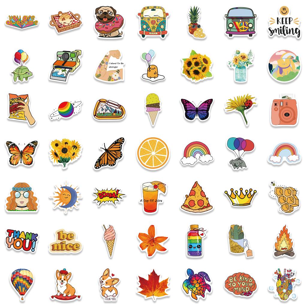 200 Popular Small Fresh Style Graffiti Stickers Suitcase Guitar Without Glue Waterproof Stickers