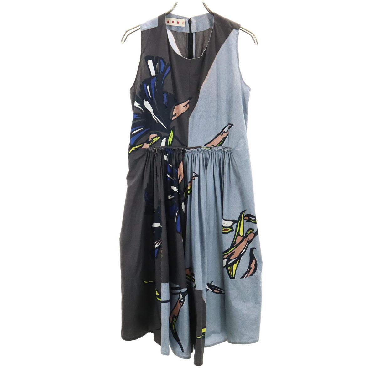 

MARNI сделано в Италии Цветочный Без рукавов Цельный 38 серый Женский Б/у