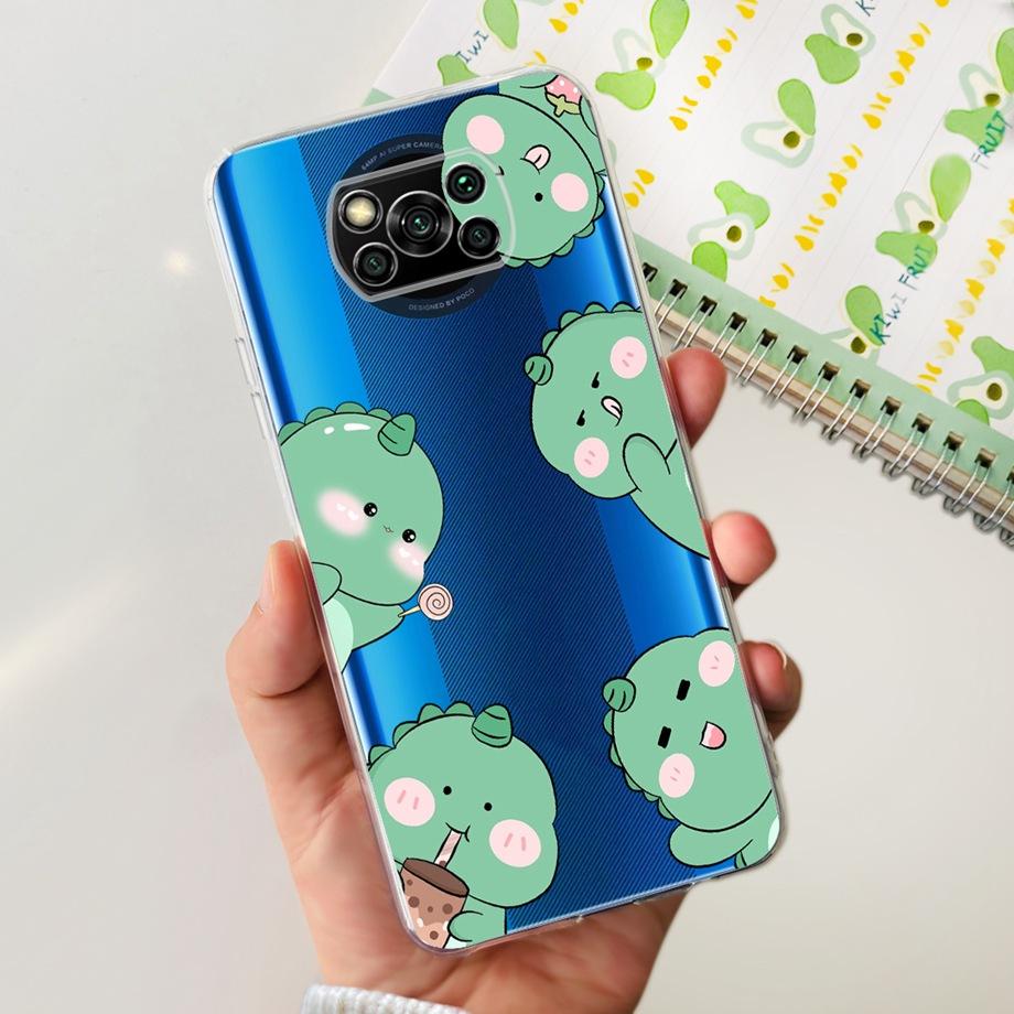 For Xiaomi Poco X3 Pro PocoX3 Case Soft Silicone Clear TPU Capa Fashion Latter Cartoon Cute Pattern For Xiomi Poco X3Pro x 3 Bag