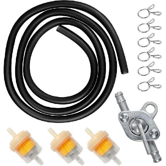 Gas Fuel Line Hose Clamps Fuel Filters With Inline Shut Off Valve Petcock Set For 50Cc 70Cc 90Cc 110Cc 125Cc 150Cc Taotao Coolster Apollo Baja ATV