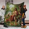1pc Jesus Printing Flannel Blanket, Soft Cozy Blanket Nap Blanket for Travel Sofa Bed Office Home Decor, Birthday Holiday Gift