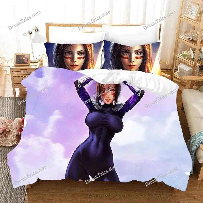 3D Print Movie ALITA Pattern Bedding Set Boys Girls Twin Queen King Size Duvet Cover Pillowcase Bed Boys Adult Home Textile