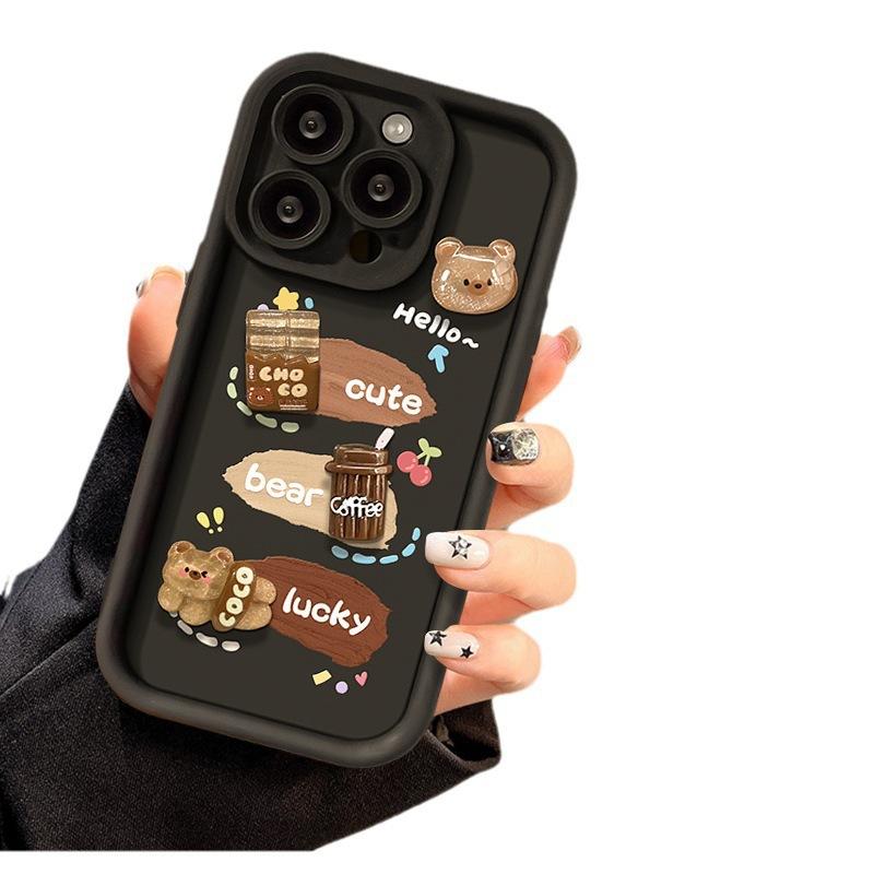 Painted Bear Suitable for OPPO Reno10 Mobile Phone Case New A1PRO Creative Coffee A97 Cartoon Protective Case