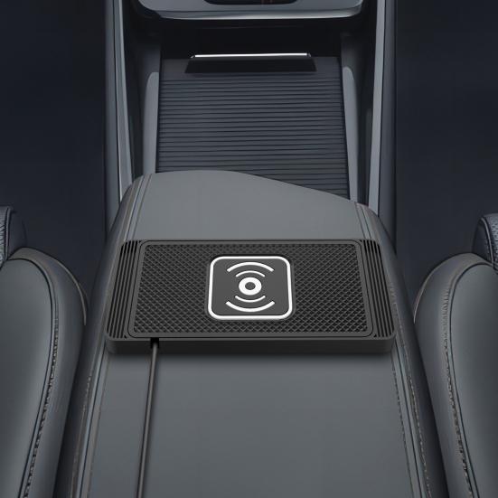 Base di ricarica wireless per auto 15W Ricarica rapida Stabile Antiscivolo Silicone Base di ricarica per telefono Strada sconnessa Base di ricarica per telefoni Accessori per auto