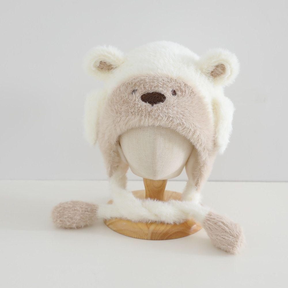 Thick Moving Ear Earflap Hat Squeaky Design Plush Winter Hat Fun Cartoon Animal Hat Aged 4-7 Years