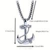 1pc Stainless Steel Vintage Anchor Pendant Necklace, Suitable For Everyday Wear