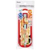 Skater Bento Trio and Antibacterial Made in TACC2AG Kids' Set, Chopsticks, Spoon, Fork, Cutlery, Easy-Open Slide-Open Design, Japan, "Bread Thief"