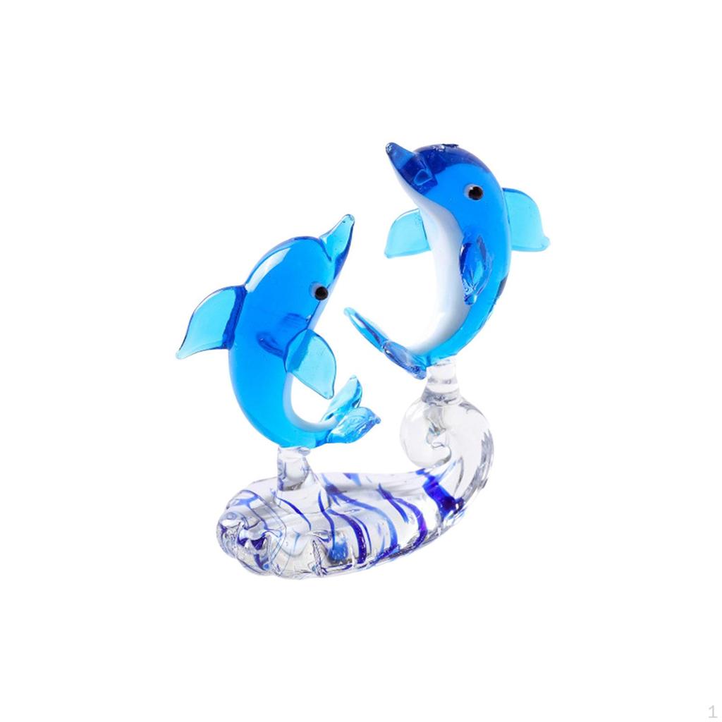 Dolphin Decor Figurine Tank Craft Lovely Statue Garden Bedroom Hallway Sea Ornament