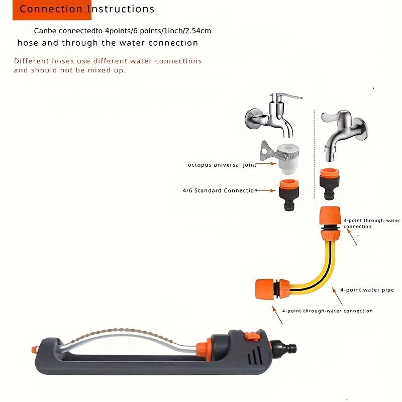 1pc Adjustable Automatic Swing Sprinkler for Lawn and Garden - Efficient Watering Tool with Adjustable Head, Orange & Black Design