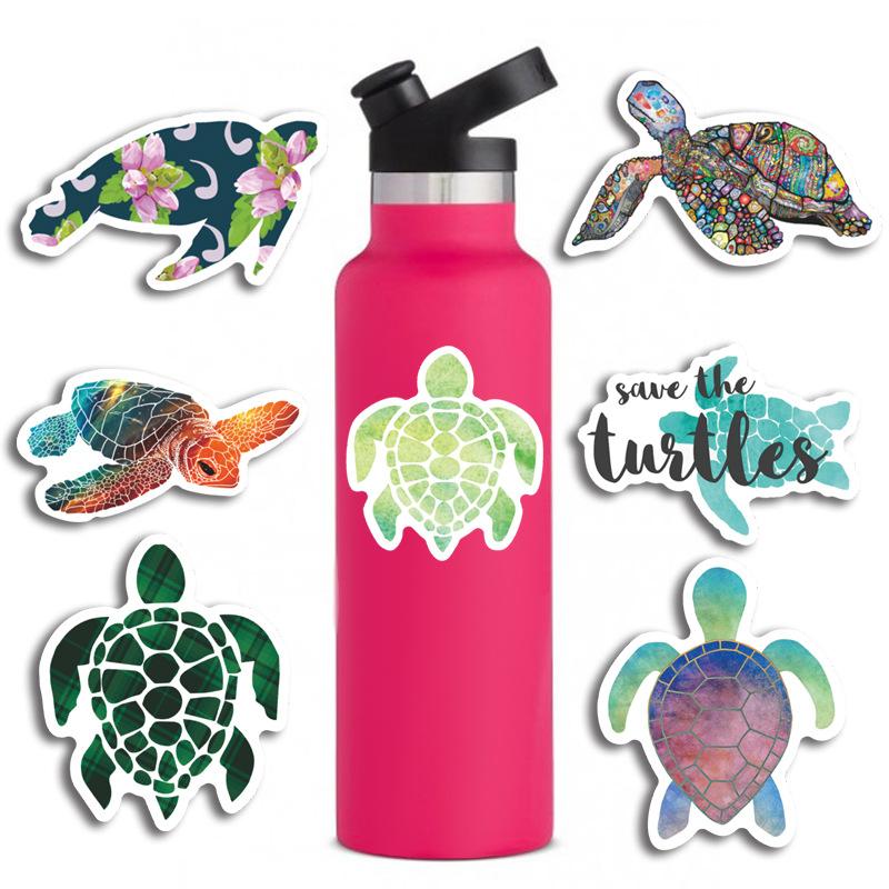 50pcs Colorful Turtle Stickers Laptop Bicycle Guitar Skateboard Sticker Kid DIY Graffiti Waterproof Stickers Toy