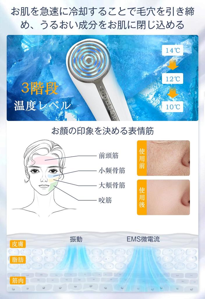 New RF Facial Beauty Device with Ultrasonic Facial Beauty Light Ion Facial Beauty 5 3 Ultrasonic Skin Mouth Face Eye Cooling USB Home Japanese