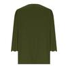 Women’s Casual Loose Fit Top with Scalloped V Neck and Decorative Scalloped Cuffs Three Quarter Sleeve Pullover Shirt