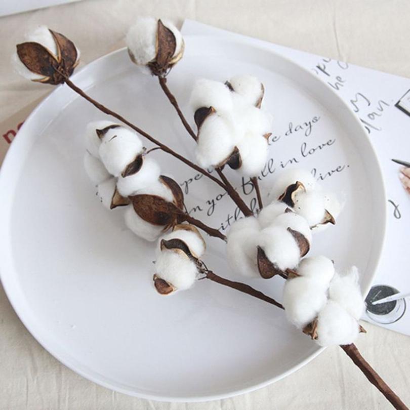 1/4pcs Natural Cotton Artificial Plants Flower Branch Wedding Festivals Parties Flower Garland Vase Home Dining Table Decoration