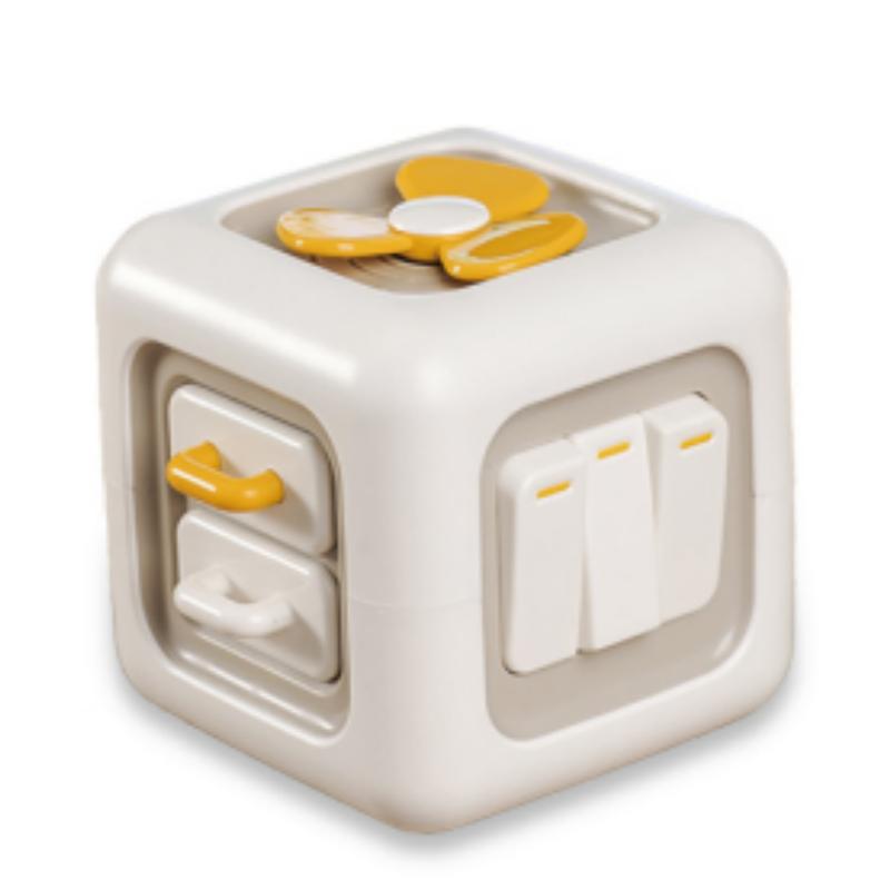 6 in 1 Montessori Würfel Spielzeug Sensorisches Beschäftigungsbrett Spielzeug für Baby 12 Monate+ Jungen Mädchen Lernspielzeug Geschenke Weiß Rosa