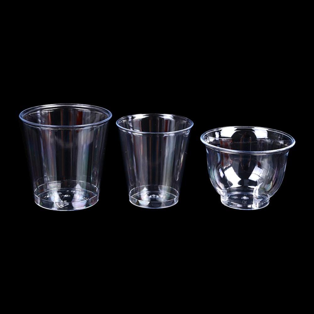 50pcs Plastic Disposable Dessert Cups Mini Size Reusable Muffin Cup  Decorating Tools