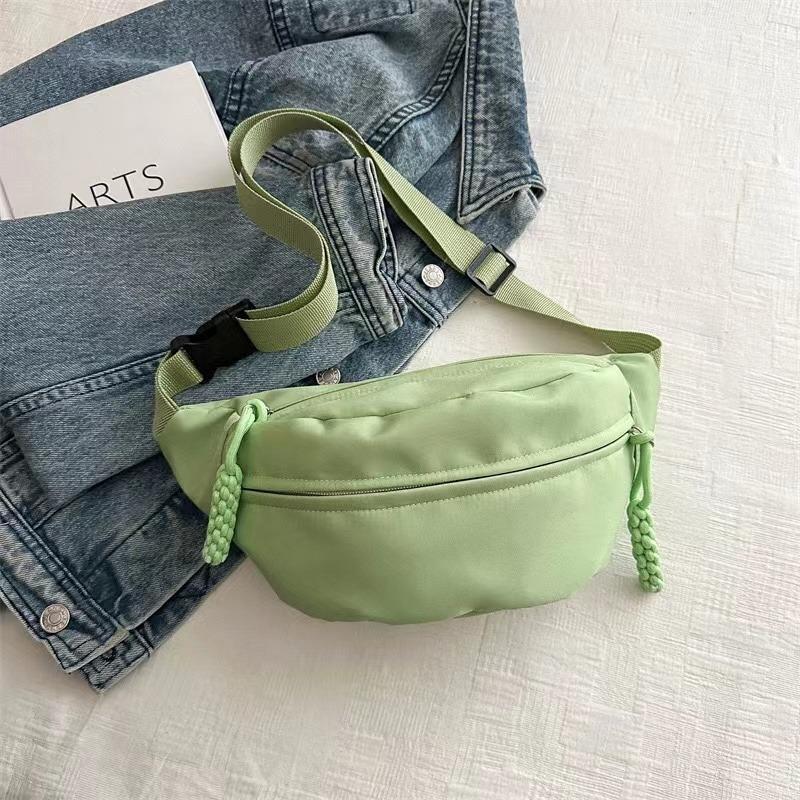 Canvas Running Waist Casual Fanny Packs Sport Chest Bag Banana Bag for Women Sling Crossbody Waist Pack Half Moon Belt Bag