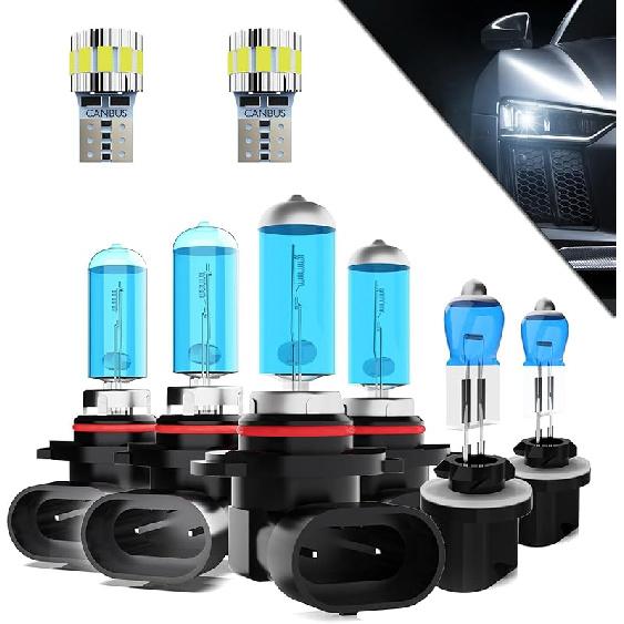 Halogen Headlights Fit For Chevrolet Chevy Suburban 2015-2020 Headlight Bulbs,9005/HB3/H10 High Beam+ H11/H8/H9 Low Beam+ PSX26W Fog Light Combo,Plug