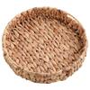 HHO-Rattan Wicker Handmade Basket Water Hyacinth Tray Handwoven Fruit Tea Snack Bread Cosmetic Round Storage Box Jewelry Dish