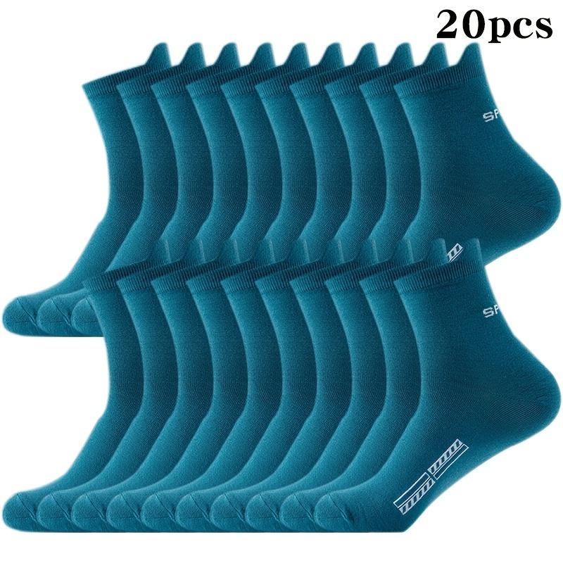 

20 пар мужских носков с защитой от запаха и впитыванием пота, удобные и дышащие спортивные носки для повседневного ношения и ношения на открытом воздухе 20 Pairs синий