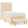 Maison Exclusive - Sommier à lattes de lit avec matelas Crème 100x200 cm Tissu