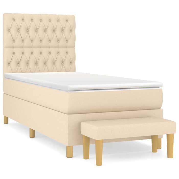Maison Exclusive - Sommier à lattes de lit avec matelas Crème 100x200 cm Tissu