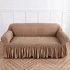 Bubble Gauze Sofa Cover with Skirt Hem All Inclusive Elastic Dust Cover for Living Room Anti Slip Furniture Protection Slipcover