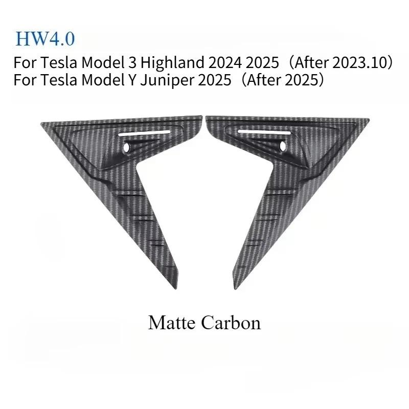 HW4.0 Side Camera Cover For Tesla Model 3 Y 2pcs Thunder Leaf Board Protective Highland 2024 Car Modification Auto Accessories