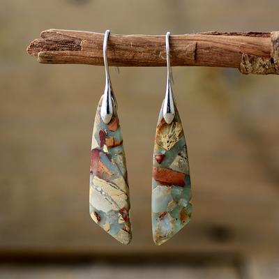 Bohemian Emperor Stone Geometric Pendant Earrings Popular Natural Stone Jewelry