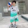 Boys' summer basketball suit set new 2026 mid to large children's summer short sleeved quick drying sports football suit trend