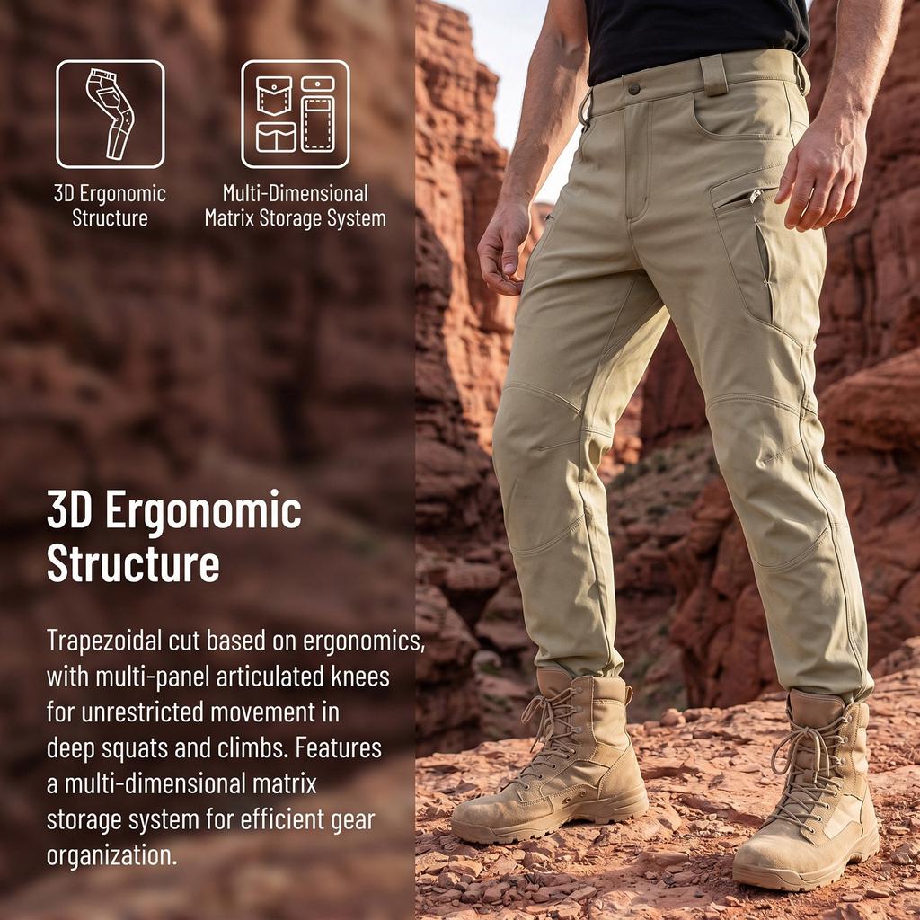 Men Pants Multi Pocket Breathable Outdoor Hiking Fishing Construction Work Trousers for Daily Use