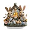 Easters Decorations Easters Eggs Bunnies Figurines Spring Decors Acrylic Rabbit Statue Home Farmhouses Tabletop Decors