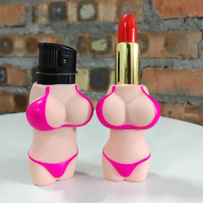1PC Lovers Gifts Lighter Case Waterproof Silicone Lighter Protective Creative Sexy Body Couple