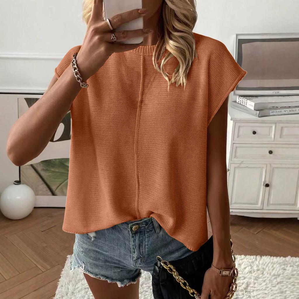 Women's Casual Knit Top Loose Fit Relaxed Versatile Flattering Sweater for Everyday Wear