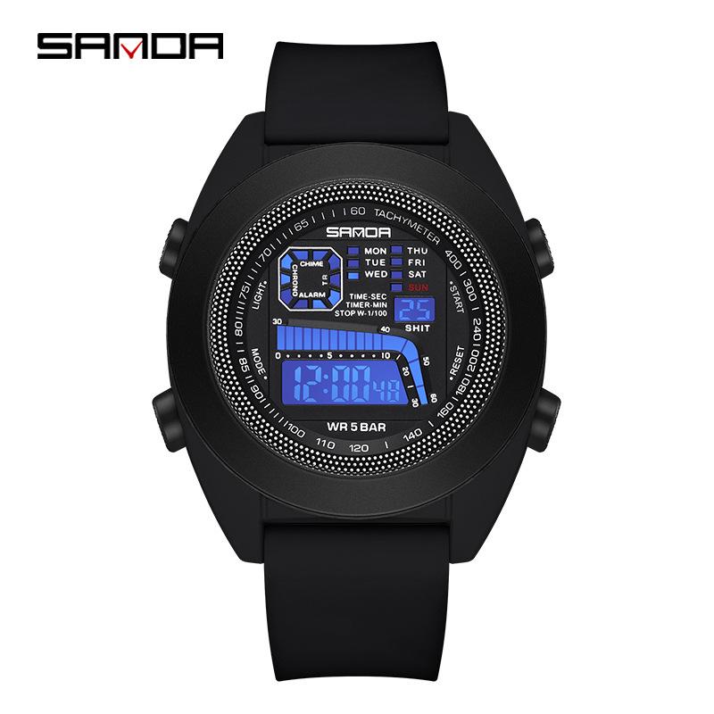 Sanda Unisex Multifunction Silicone Strap Sports Watch: Fashionable, Waterproof, Perfect for Outdoor Activities.