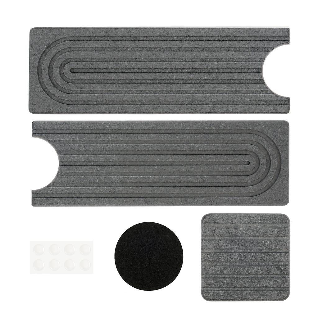 Kitchen Sink Faucet Mat Diatomite Sink Faucet Splash Guard Water Absorbent Stone Sink Tray Quick Drying Soap Sponge Sink Pad
