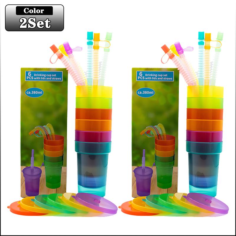 Colorful Expandable Plastic Straw Cup with