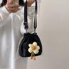Canvas Shoulder Bag Flower Women's Bags Cosmetic Bag Work Tote Bag  Girls