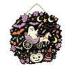 2D Wooden Halloween Hanging Decorations for Party, Wood Cutout Ornaments for Holiday Home Decor