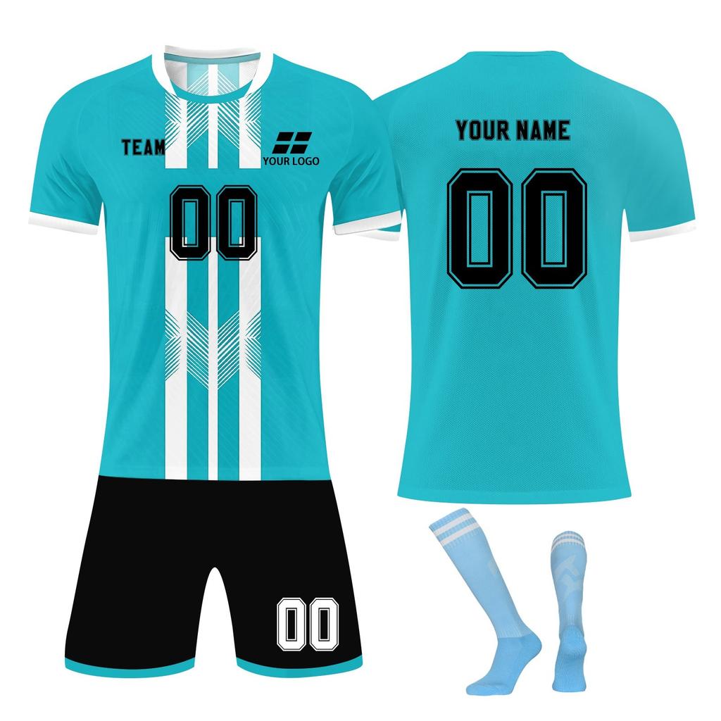 Personalisierte Shirts Kit Herren Mädchen mit Namen Nummer benutzerdefinierte Fußballtrikots für Jungen Trainingsanzug