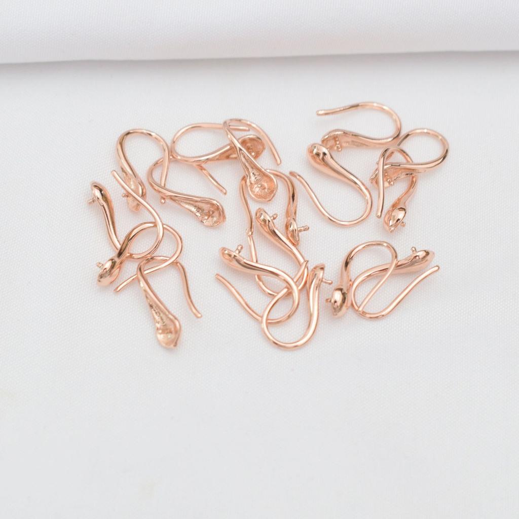 Lot de 10 crochets d'oreilles en perles pour talons hauts, couleur préservée, emballés en or 18 carats, support français préservant la couleur, accessoires de bricolage