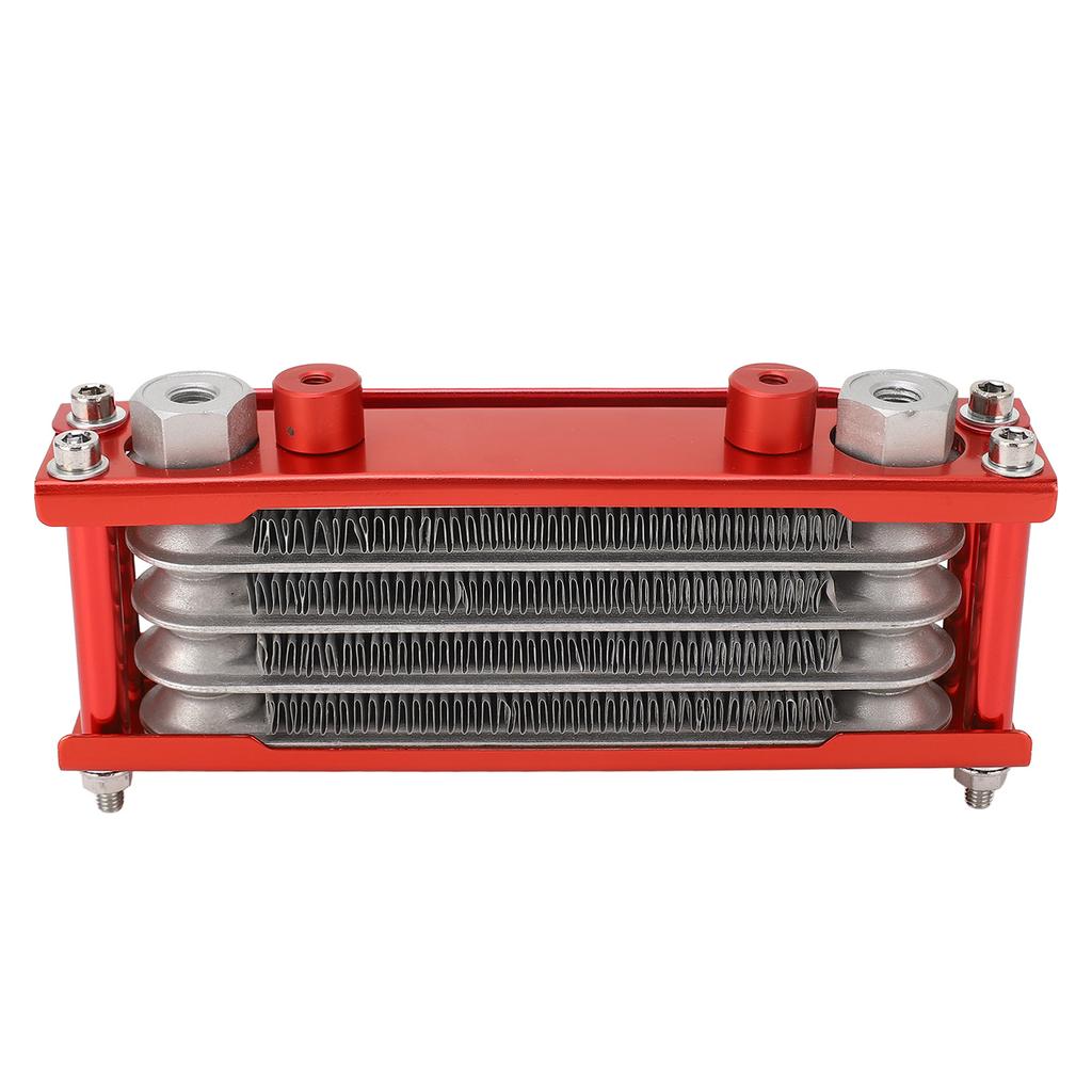 Motorcycle Oil Cooler Kit Aluminum 4 Rows High Efficiency Replacement for Monkey 50cc To 110cc Moto Oil Cooler Red