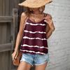 Women's Striped Print Tops Sleeveless O-Neck Camisole T-shirt