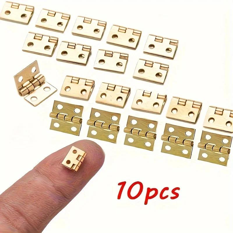 

10 Pcs Mini Small Metal Hinge for 1/12 House Miniature Cabinet Furniture