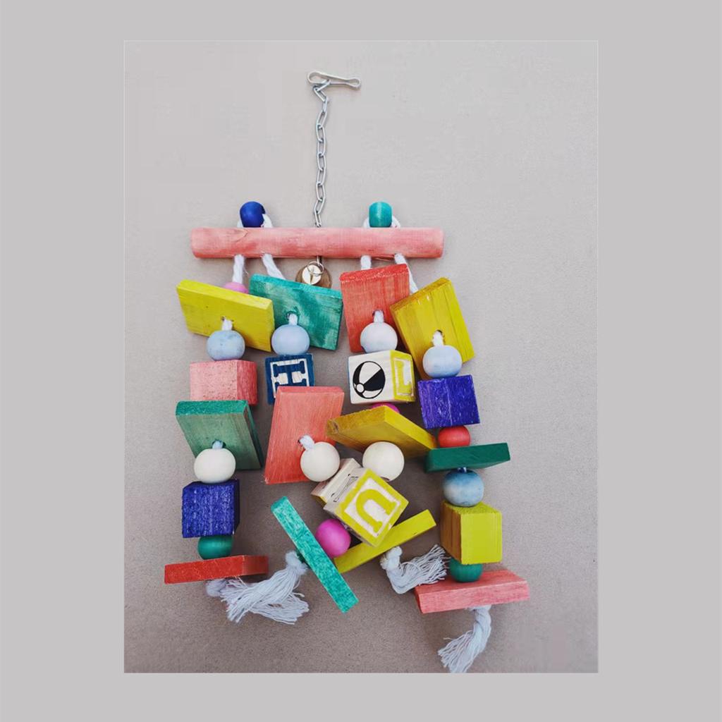 Best-selling Colorful Building Blocks Parrot Chew Toy Bird Cage Accessories