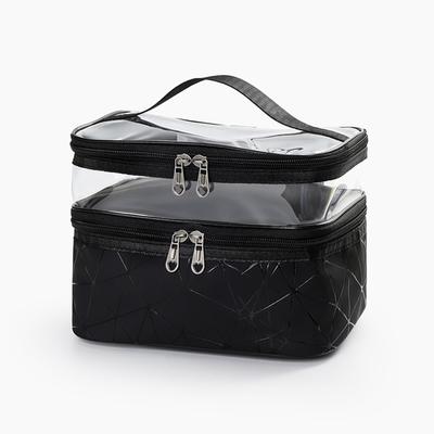 Damen Kosmetiktasche Transparent Doppelschichtig Wasserdicht Hohe Kapazität Kulturtasche für